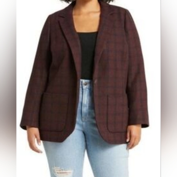 Madewell Larsen Windowpane Size Large. - Picture 1 of 16